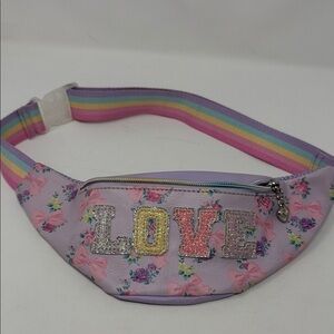 Kids Sparkle Rainbow Love Fanny Pack